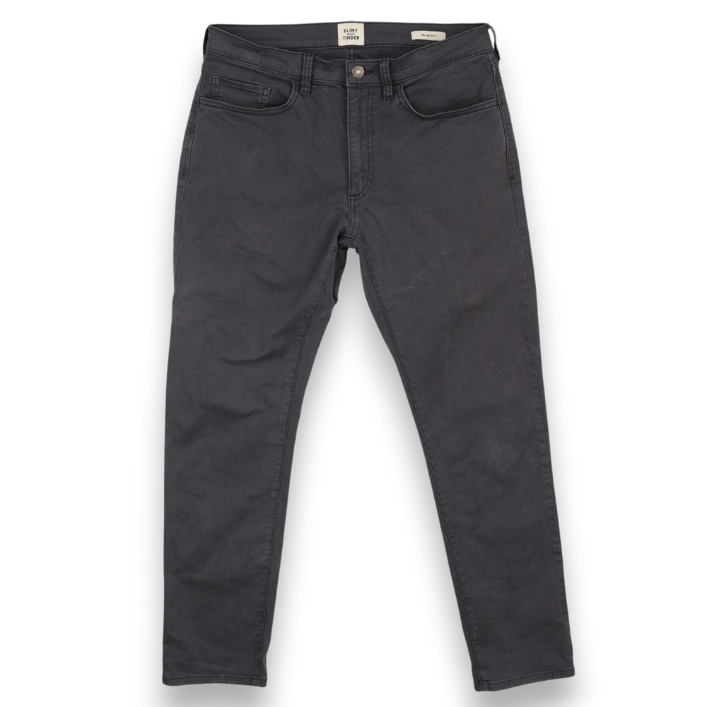 Flint And Tinder Jeans Mens 31x30 Gray Slim Tapered Stretch Denim 5 Pocket